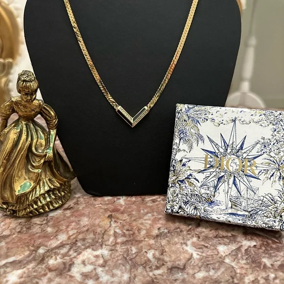 Dior Gold and Enamel Necklace -Preloved - Picture 1 of 5